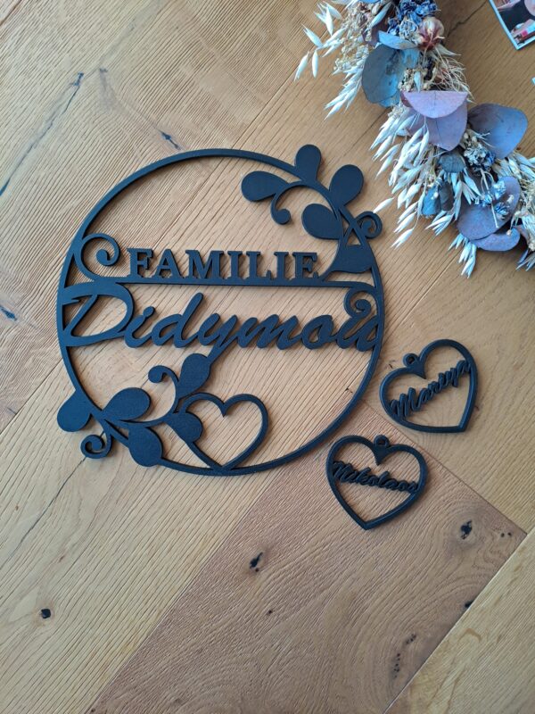 Familien Schild personalisierbar, 25cm